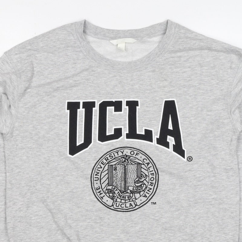 H&M Women’s Grey S UCLA University Logo Crew Neck Sweatshirt