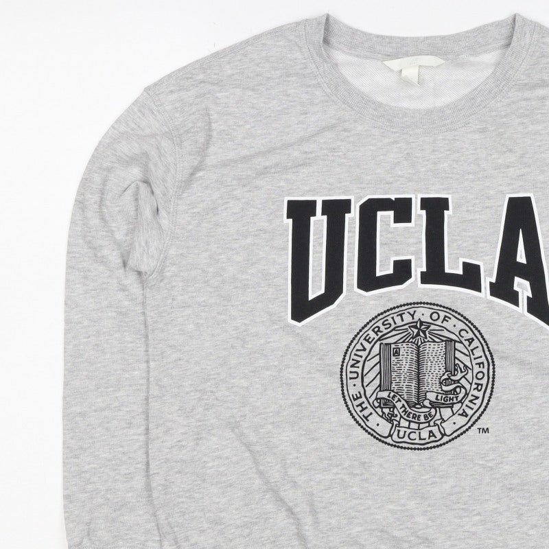H&M Women’s Grey S UCLA University Logo Crew Neck Sweatshirt