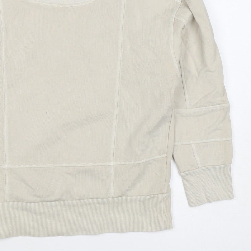 Reiss Women Ivory XS Pullover Crew Neck Panel Sweatshirt
