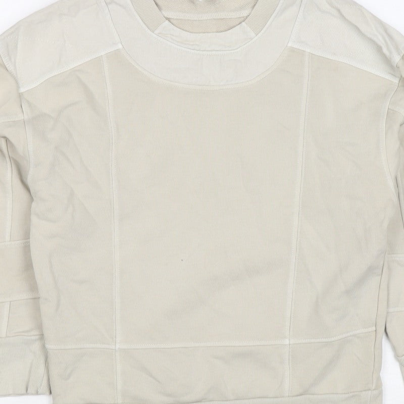 Reiss Women Ivory XS Pullover Crew Neck Panel Sweatshirt