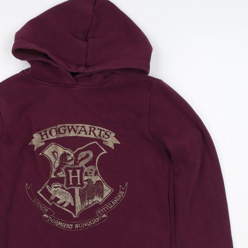 Harry Potter Boys Burgundy Hogwarts Crest Pullover Hoodie 9-10 Years