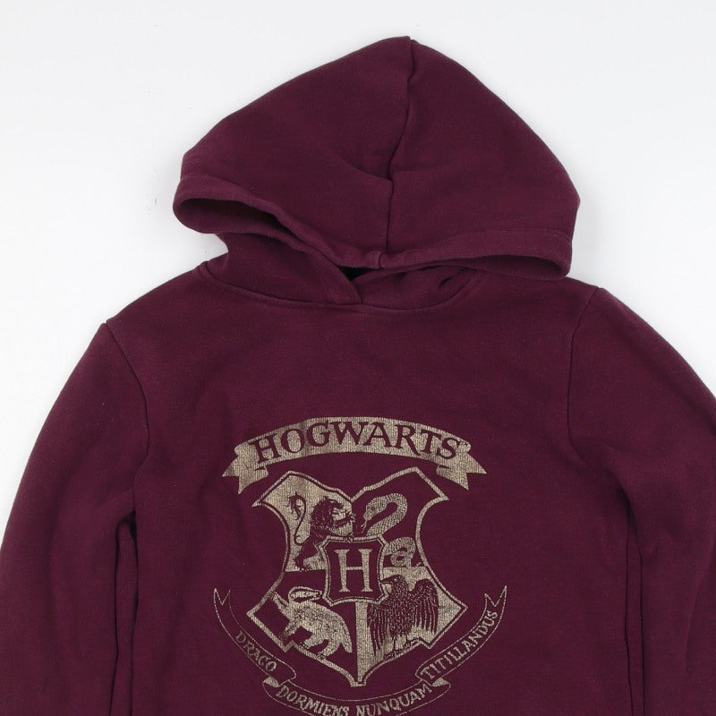 Harry Potter Boys Burgundy Hogwarts Crest Pullover Hoodie 9-10 Years