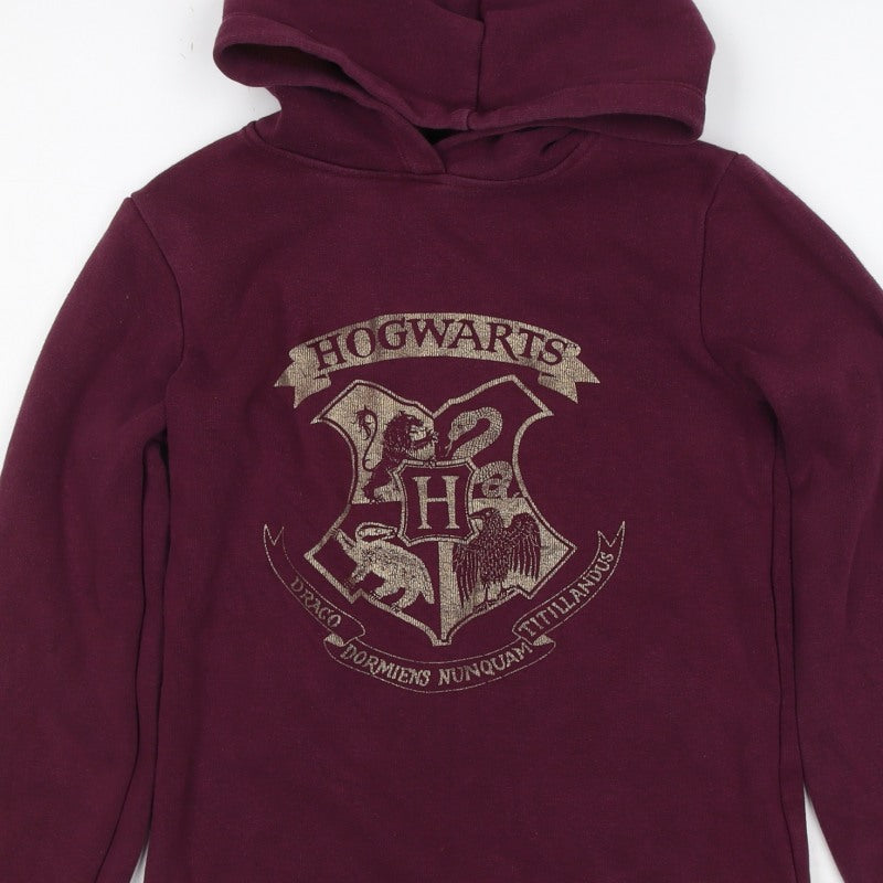 Harry Potter Boys Burgundy Hogwarts Crest Pullover Hoodie 9-10 Years