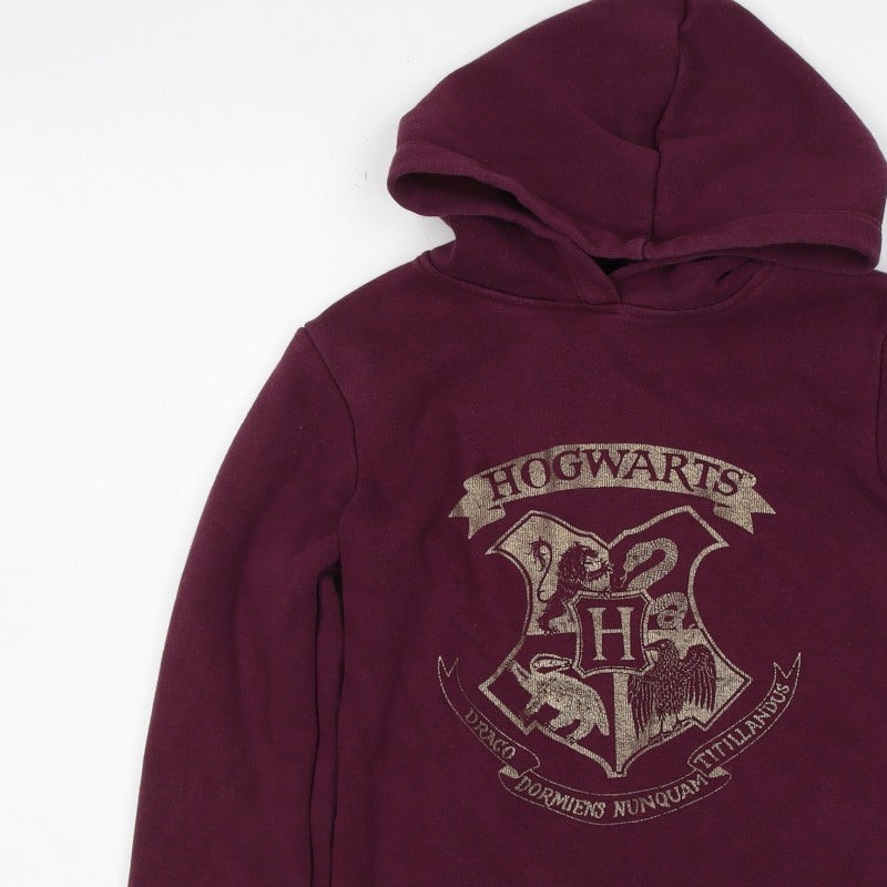 Harry Potter Boys Burgundy Hogwarts Crest Pullover Hoodie 9-10 Years