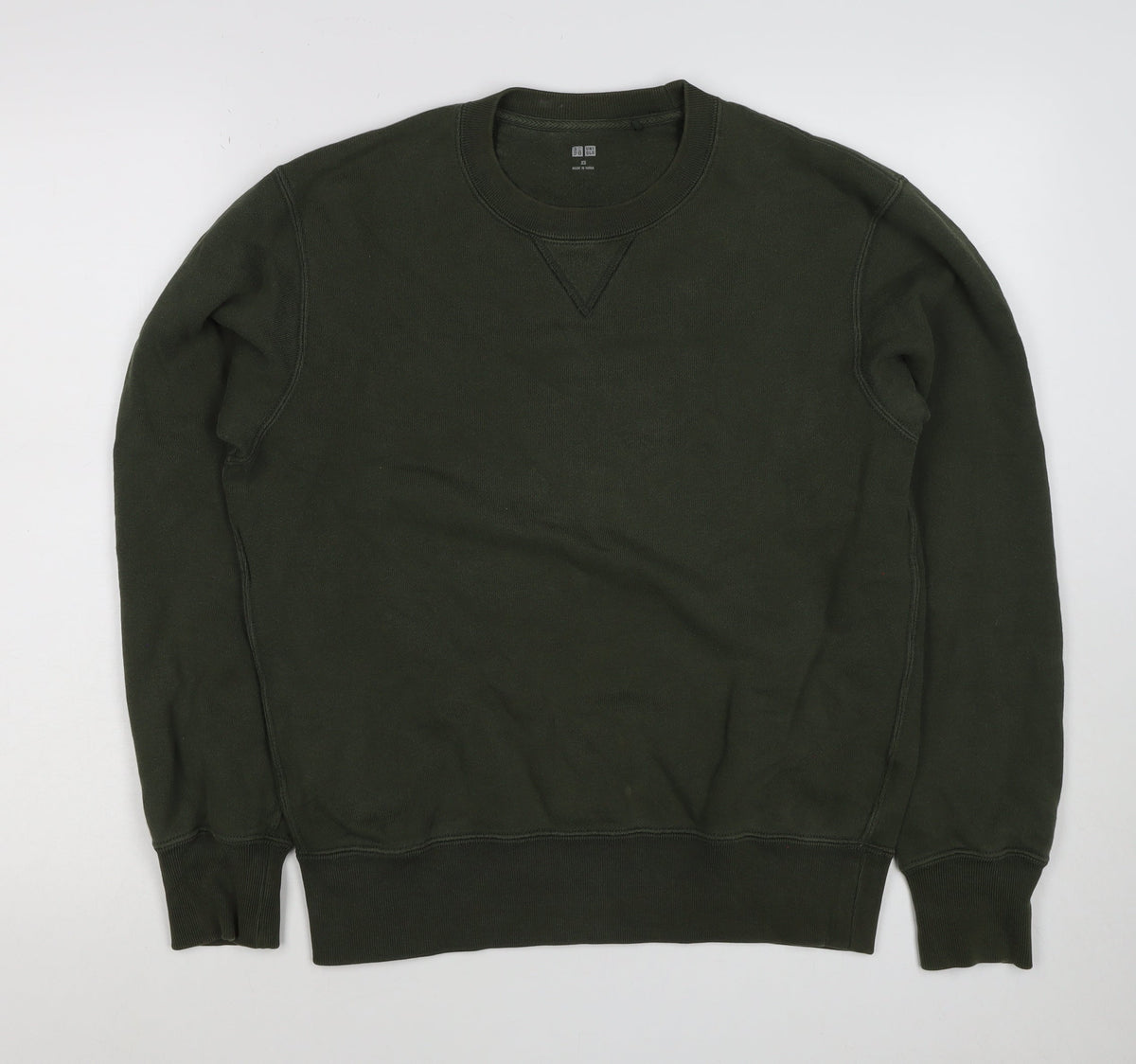 UNIQLO Men’s Green XS Crew Neck Pullover Cotton Sweatshirt