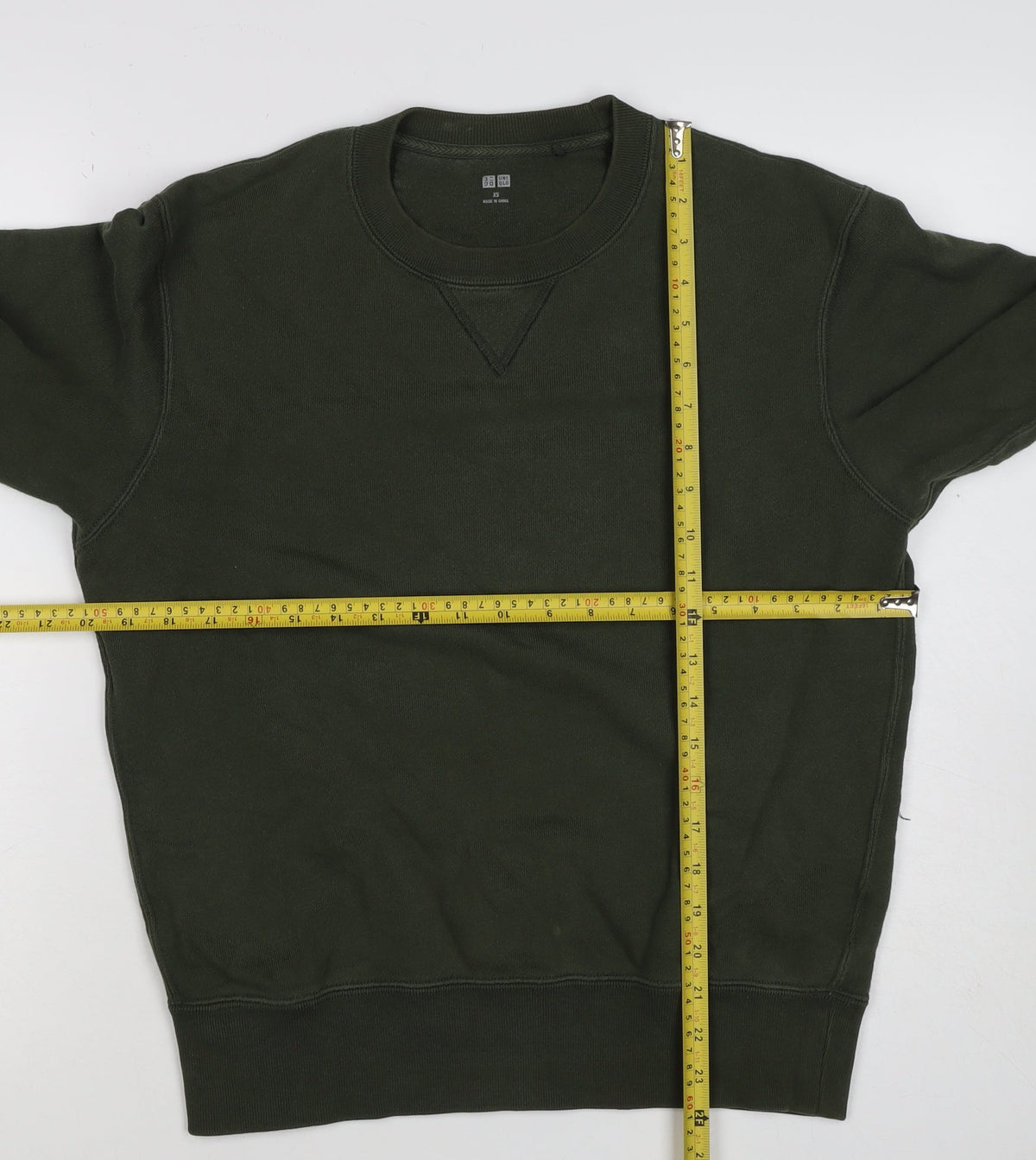 UNIQLO Men’s Green XS Crew Neck Pullover Cotton Sweatshirt