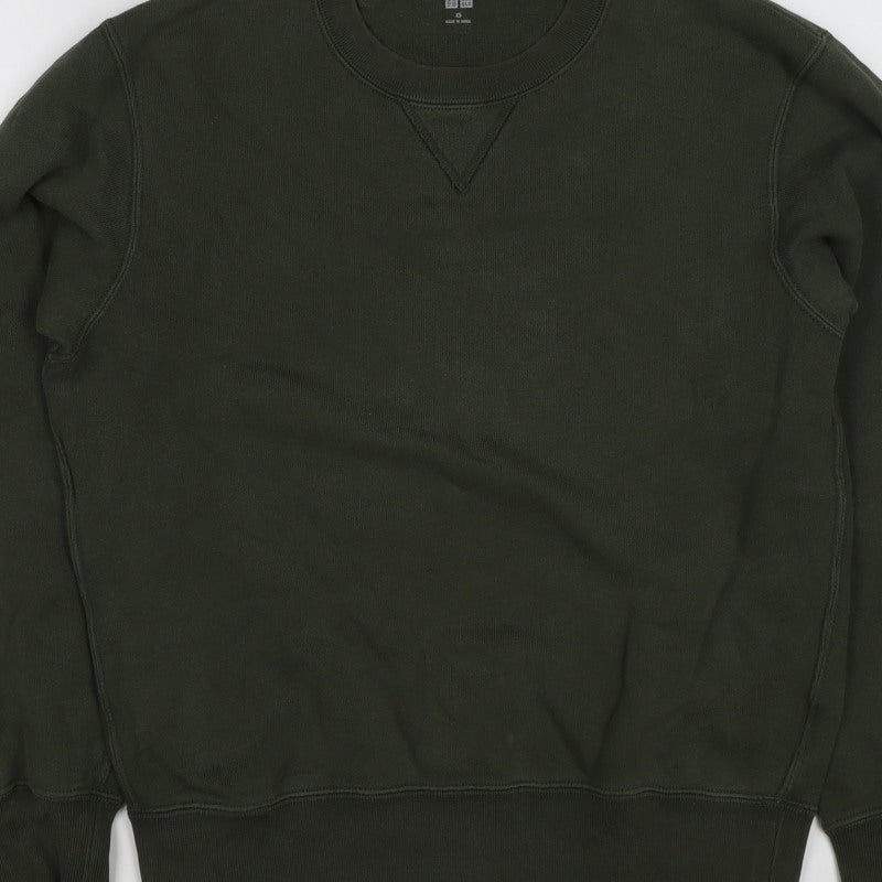 UNIQLO Men’s Green XS Crew Neck Pullover Cotton Sweatshirt