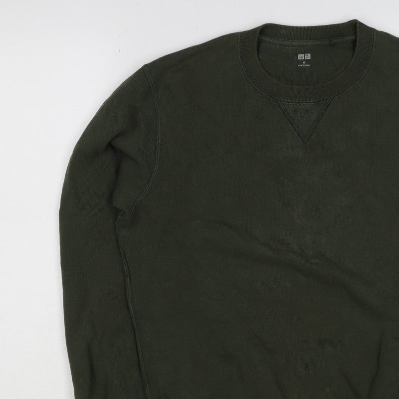 UNIQLO Men’s Green XS Crew Neck Pullover Cotton Sweatshirt