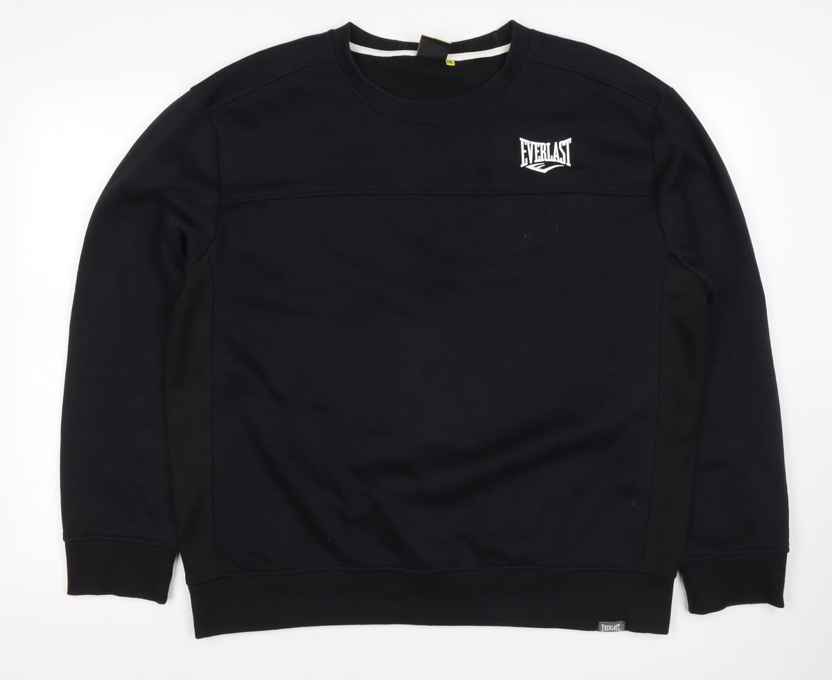 Everlast Men's Black 2XL Pullover Crew Neck Logo Sweatshirt