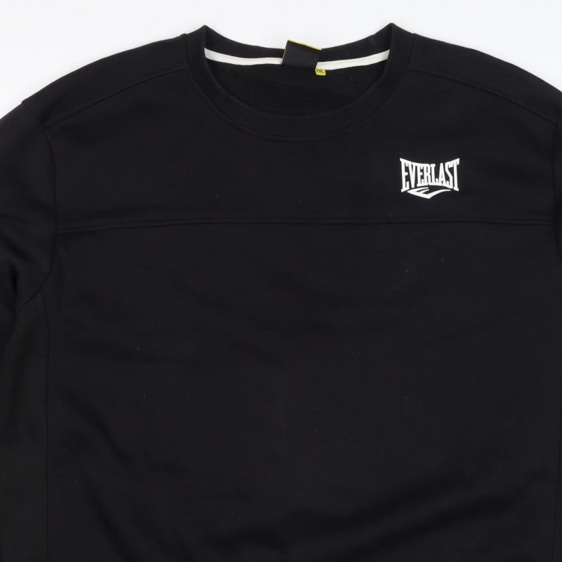 Everlast Men's Black 2XL Pullover Crew Neck Logo Sweatshirt