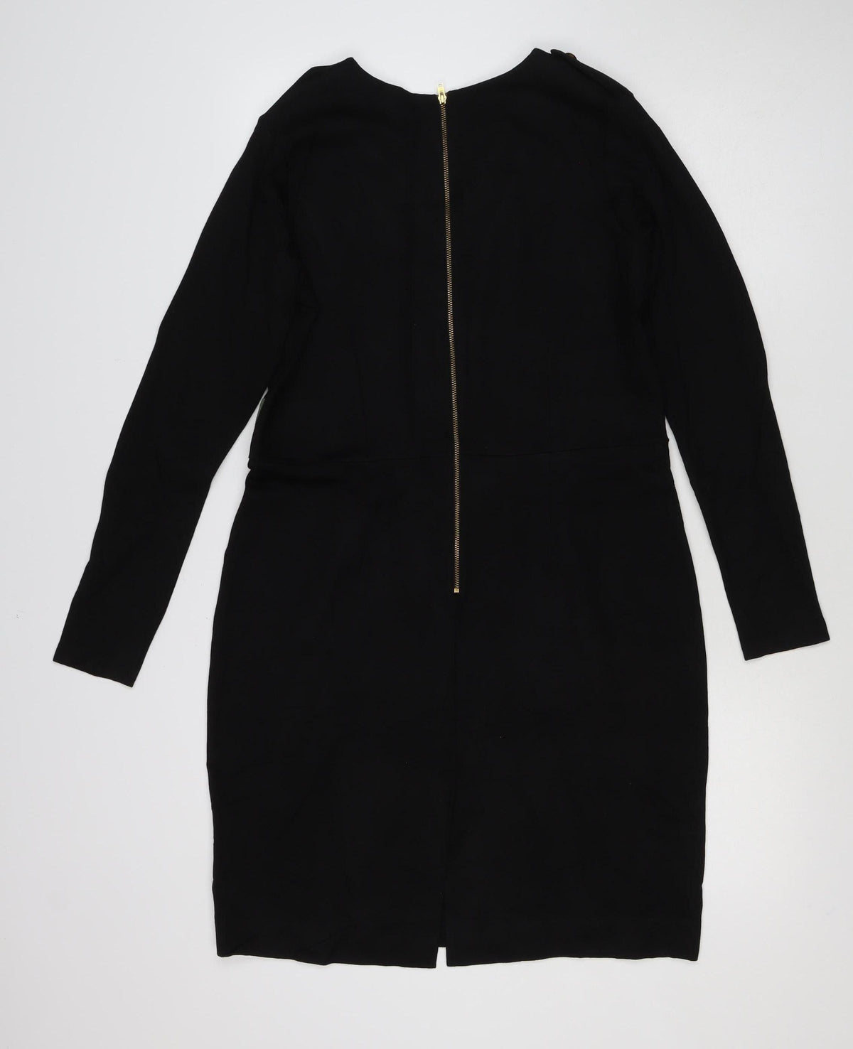 Limited Collection Women Black UK 14 Knee Length Sheath Zip Dress