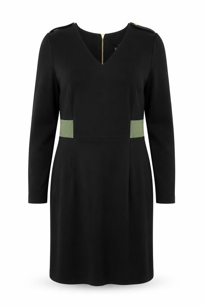 Limited Collection Women Black UK 14 Knee Length Sheath Zip Dress