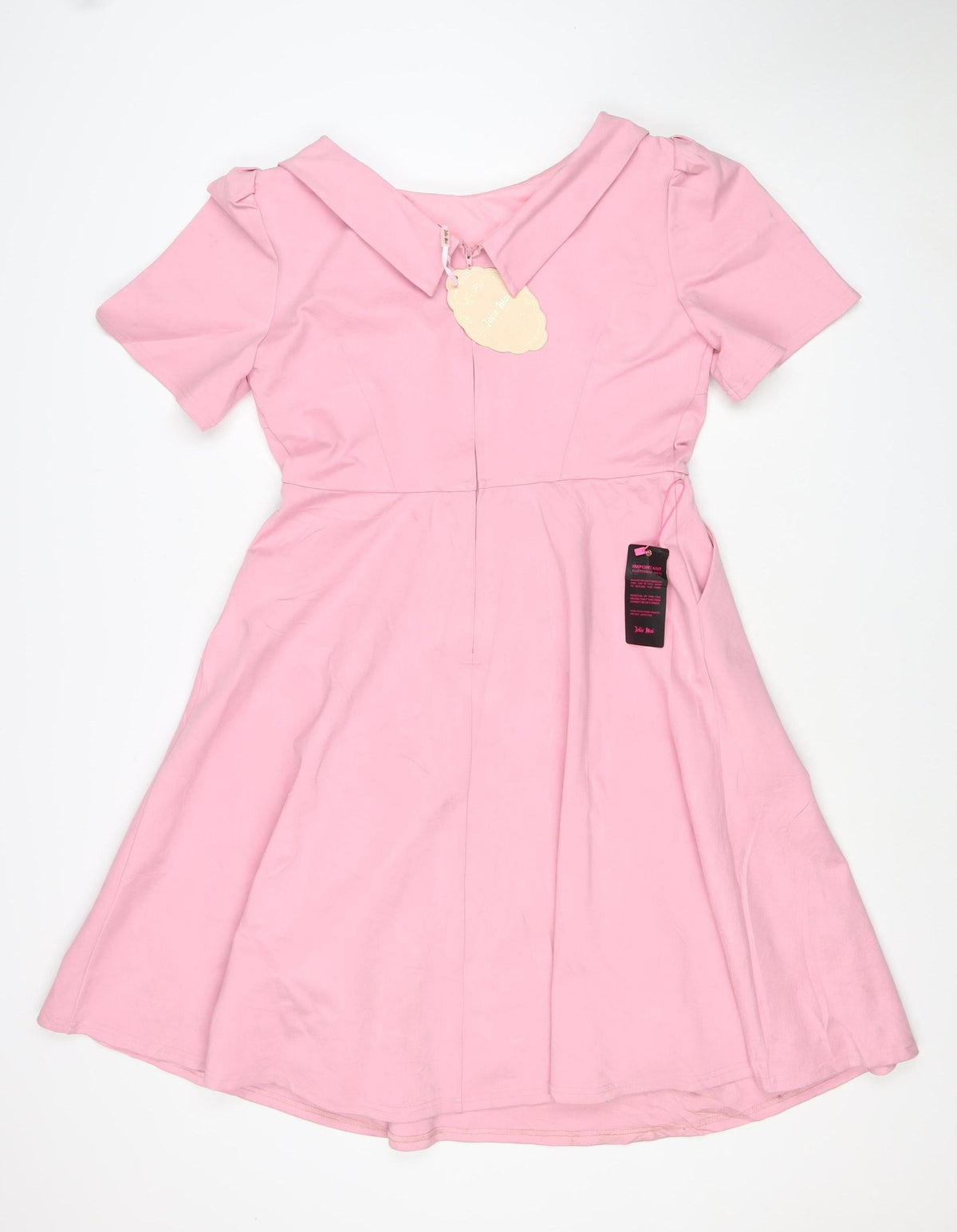 Jolie Moi Women Pink UK 14 Fit & Flare Midi Flutter Sleeve Dress