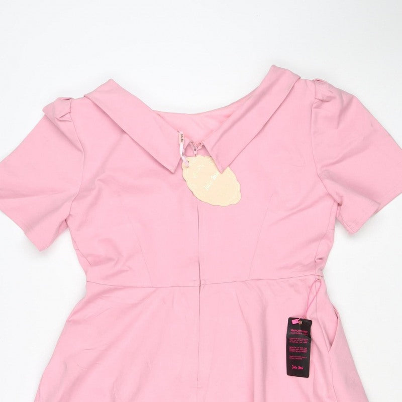 Jolie Moi Women Pink UK 14 Fit & Flare Midi Flutter Sleeve Dress