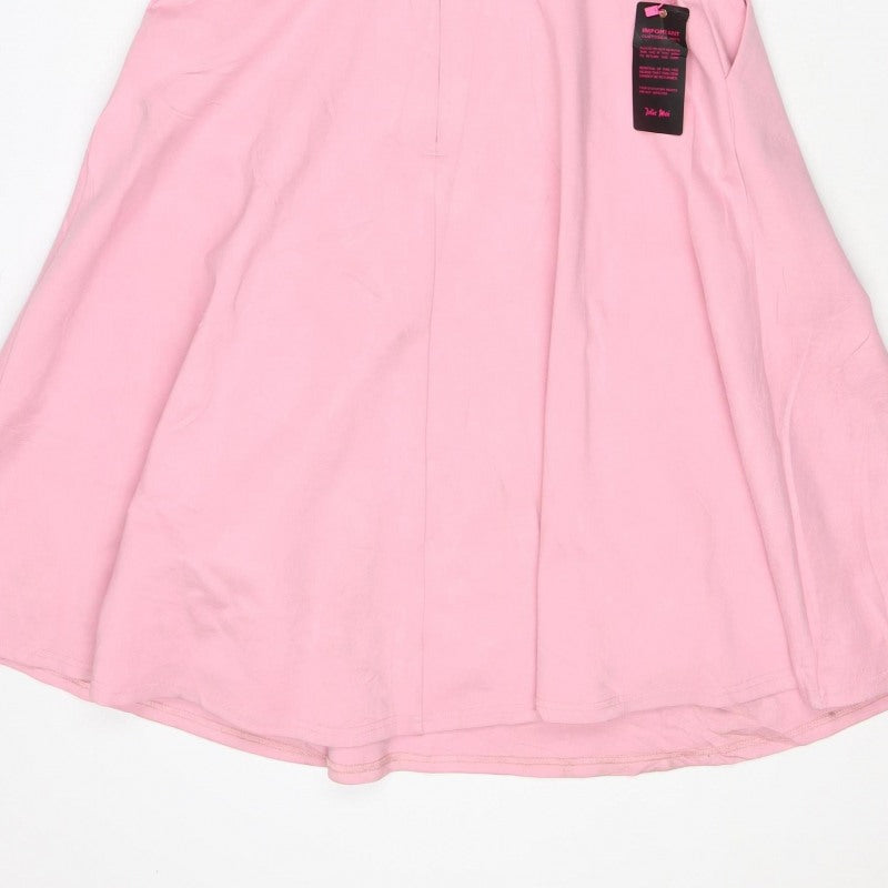 Jolie Moi Women Pink UK 14 Fit & Flare Midi Flutter Sleeve Dress