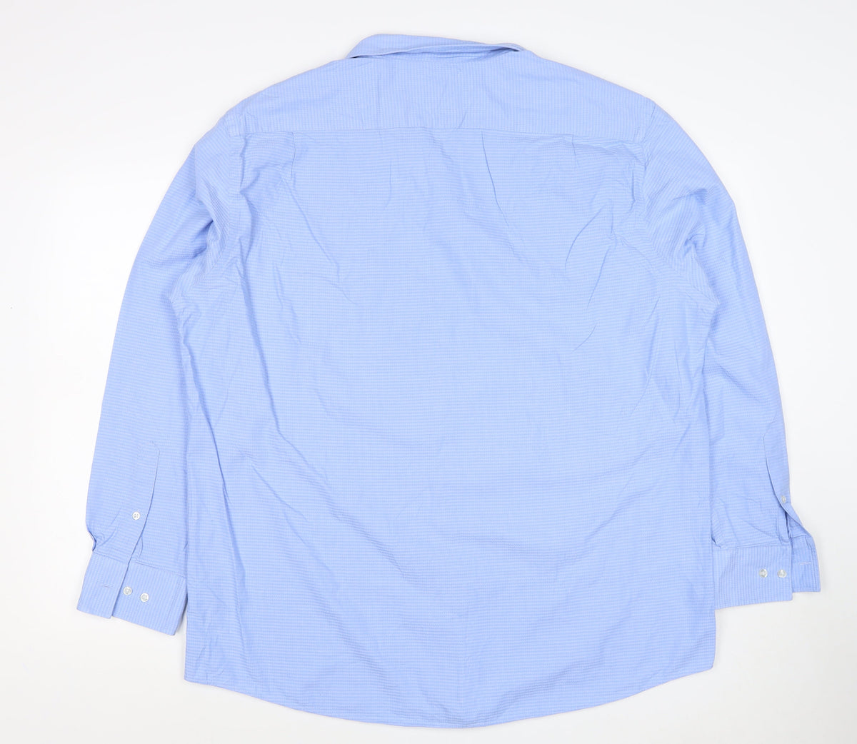 Debenhams Collection Unisex Blue 18 Classic Fit Herringbone Button-Up Shirt