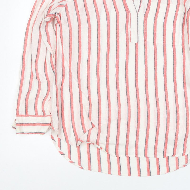 GAP Women’s Multicoloured Striped Linen Tunic Blouse Size M