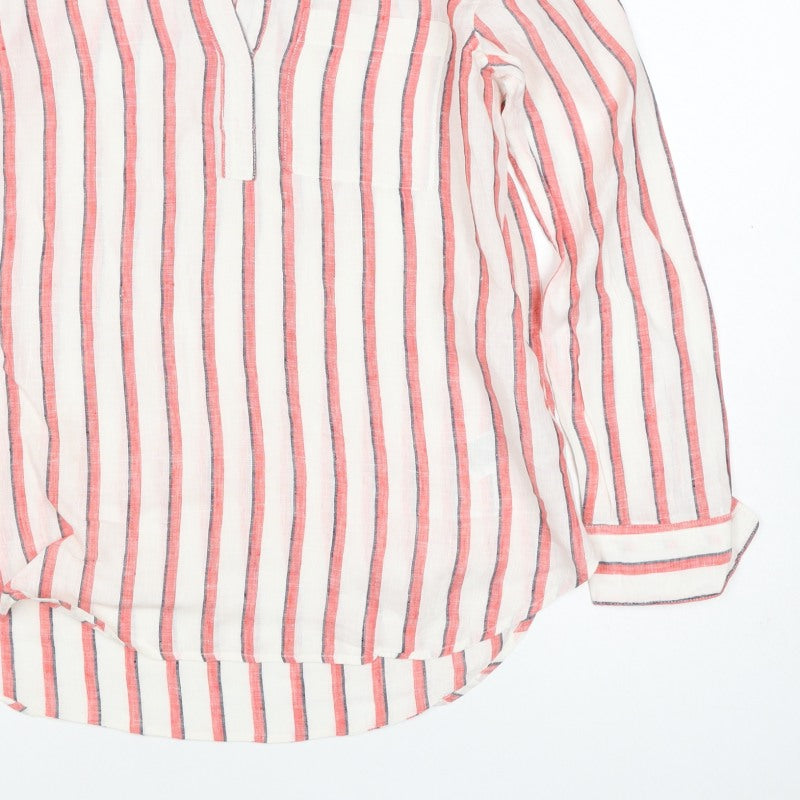 GAP Women’s Multicoloured Striped Linen Tunic Blouse Size M