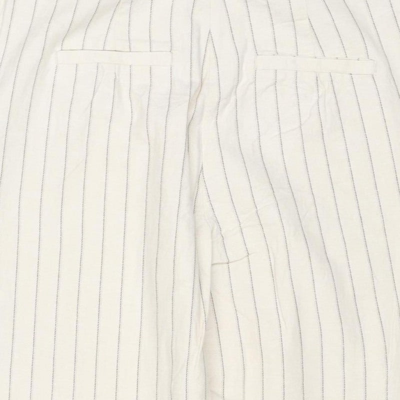 ASOS Women Ivory Pinstripe Wide Leg Dress Trousers UK 8