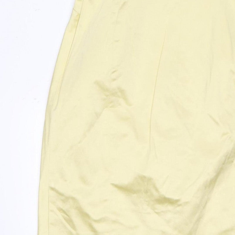 Karen Millen Women Yellow UK 8 Pencil Knee Dress Bow Detail
