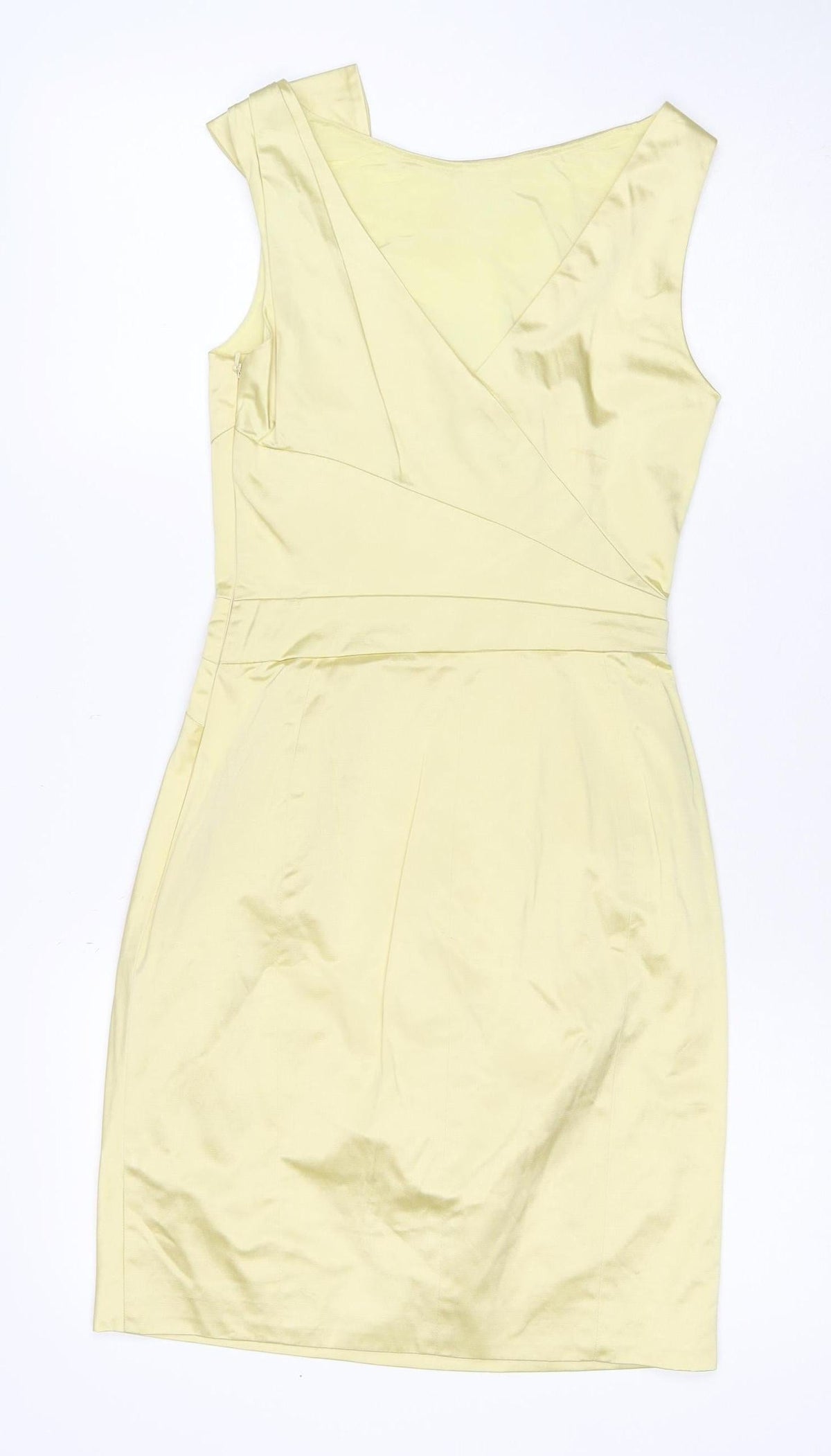 Karen Millen Women Yellow UK 8 Pencil Knee Dress Bow Detail