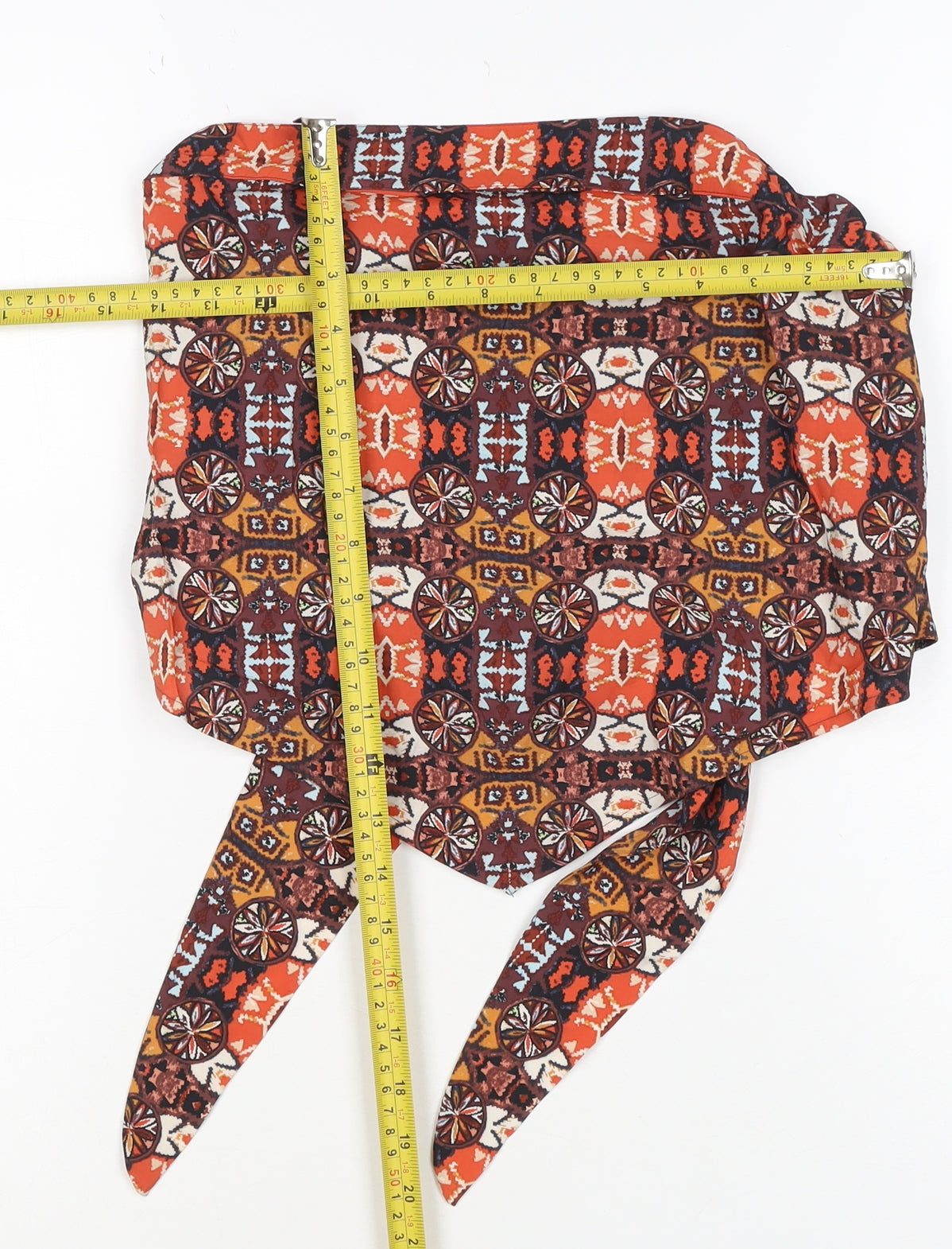 M&S Women Multicoloured UK 12 Aztec Halter Tie Crop Top