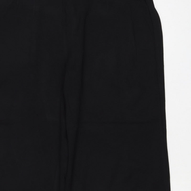 Marks and Spencer Women’s Black UK 18 Wide-Leg Stretch Pull-On Trousers