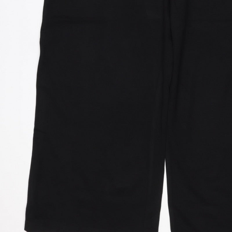 Marks and Spencer Women’s Black UK 18 Wide-Leg Stretch Pull-On Trousers
