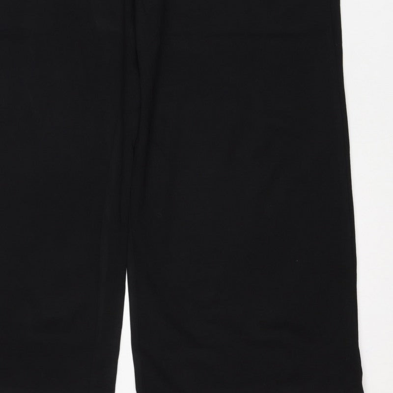 Marks and Spencer Women’s Black UK 18 Wide-Leg Stretch Pull-On Trousers