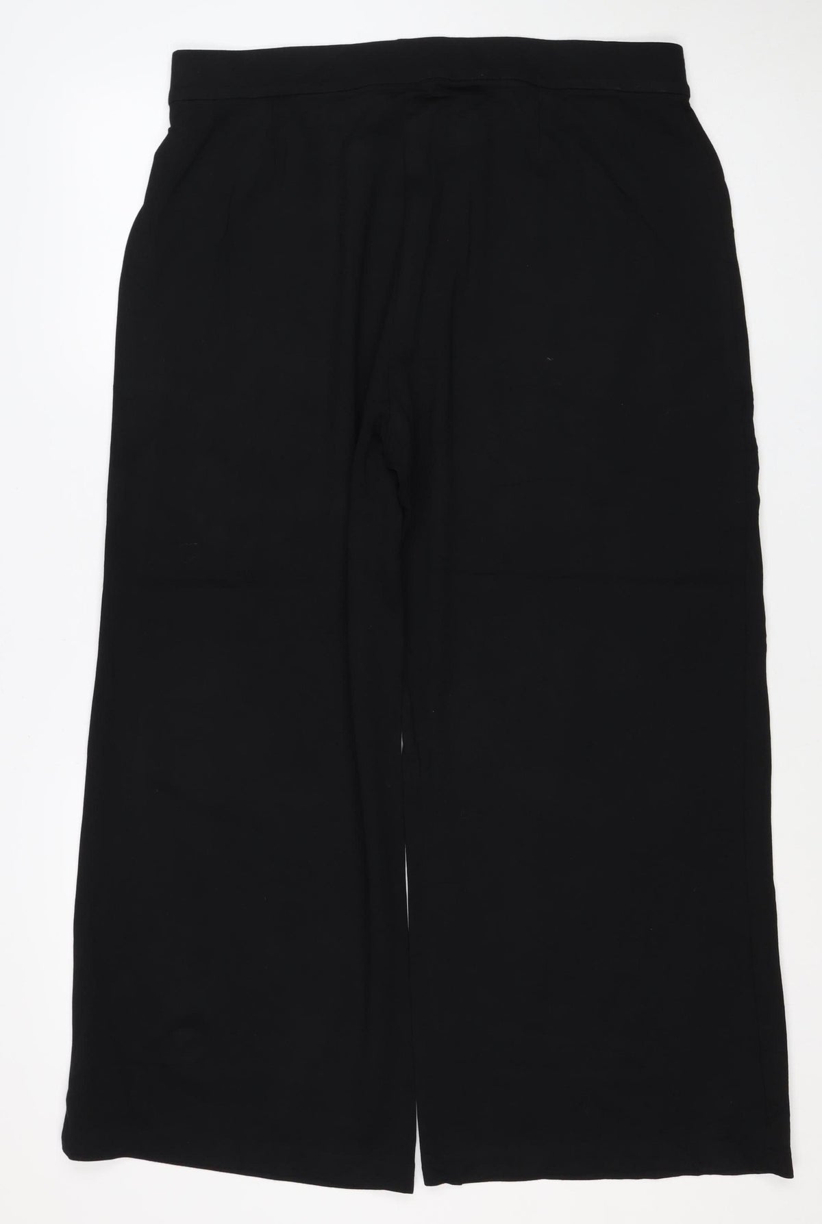 Marks and Spencer Women’s Black UK 18 Wide-Leg Stretch Pull-On Trousers