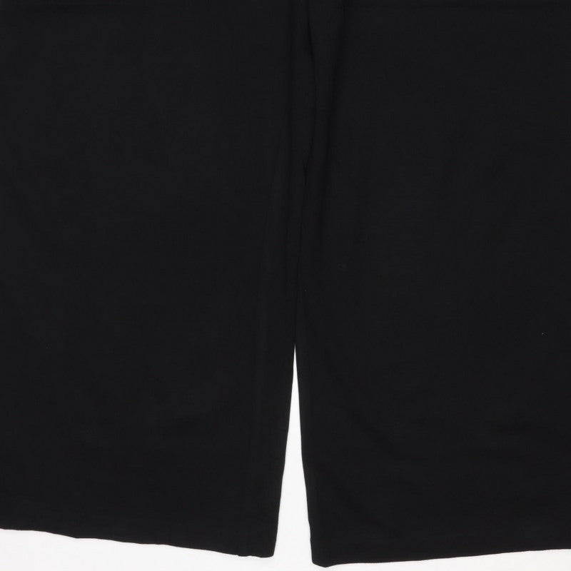 Marks and Spencer Women’s Black UK 18 Wide-Leg Stretch Pull-On Trousers