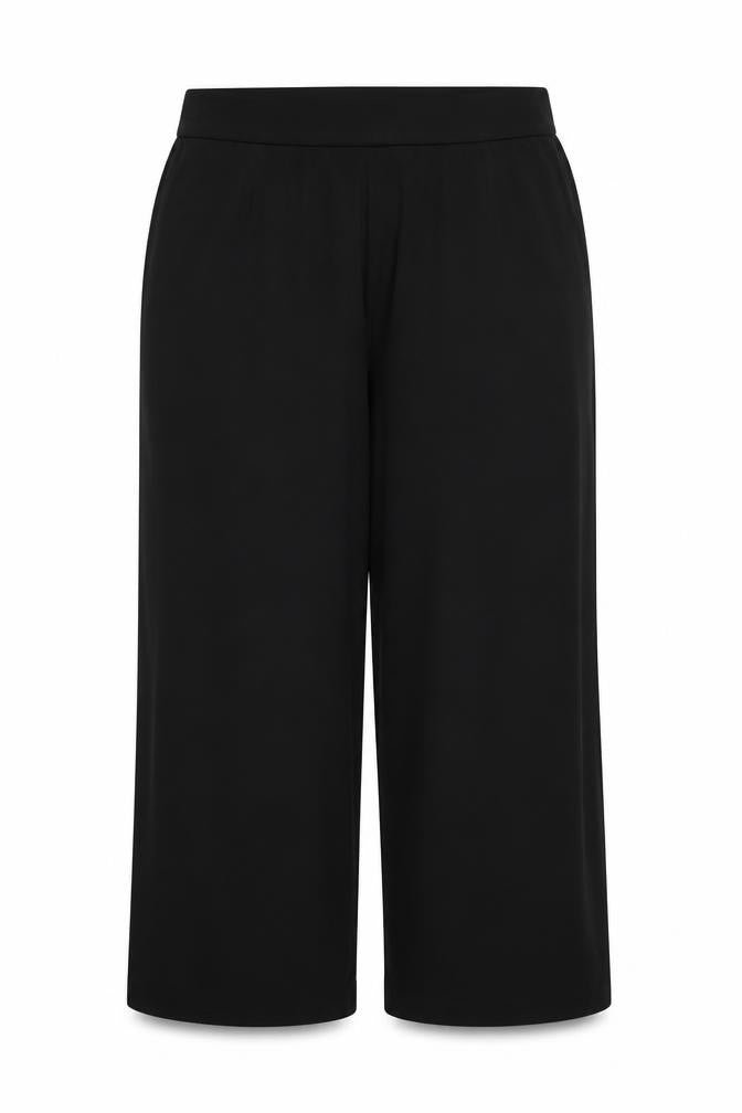 Marks and Spencer Women’s Black UK 18 Wide-Leg Stretch Pull-On Trousers