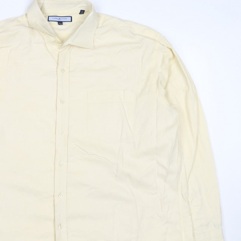 Tommy Hilfiger Men Ivory XL Classic Button-Down Long Sleeve Shirt
