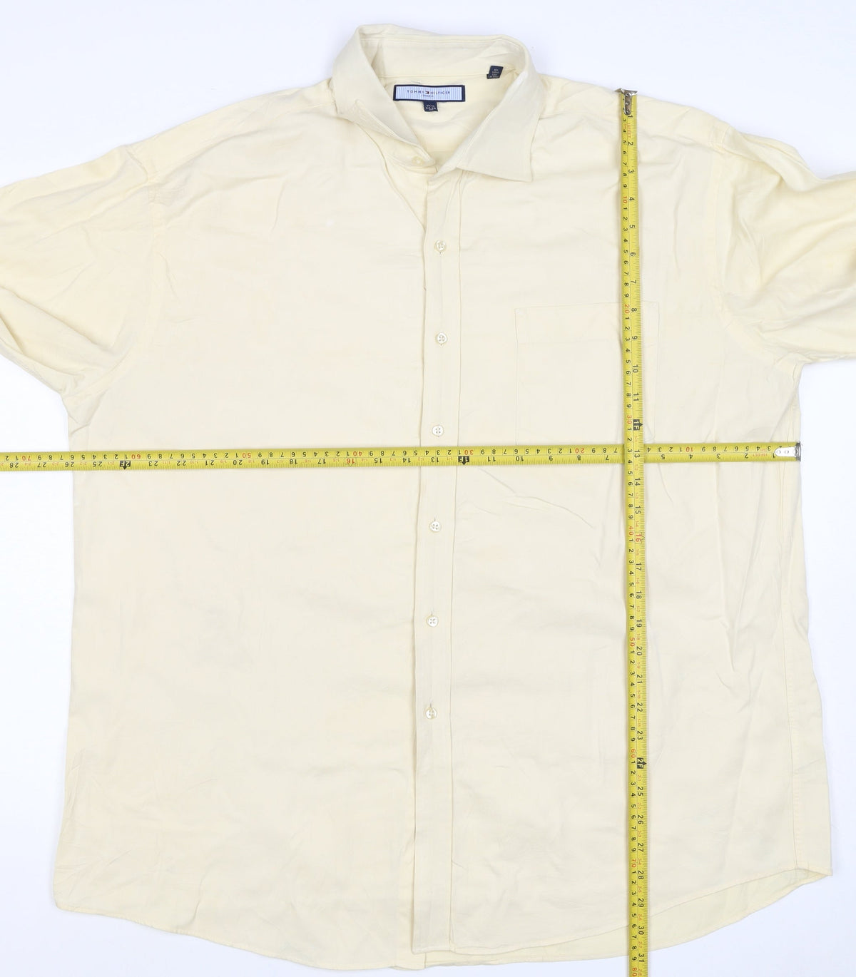 Tommy Hilfiger Men Ivory XL Classic Button-Down Long Sleeve Shirt
