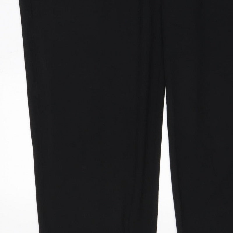 Marks & Spencer Women Black Size 20 Regular Tailored Straight Trousers