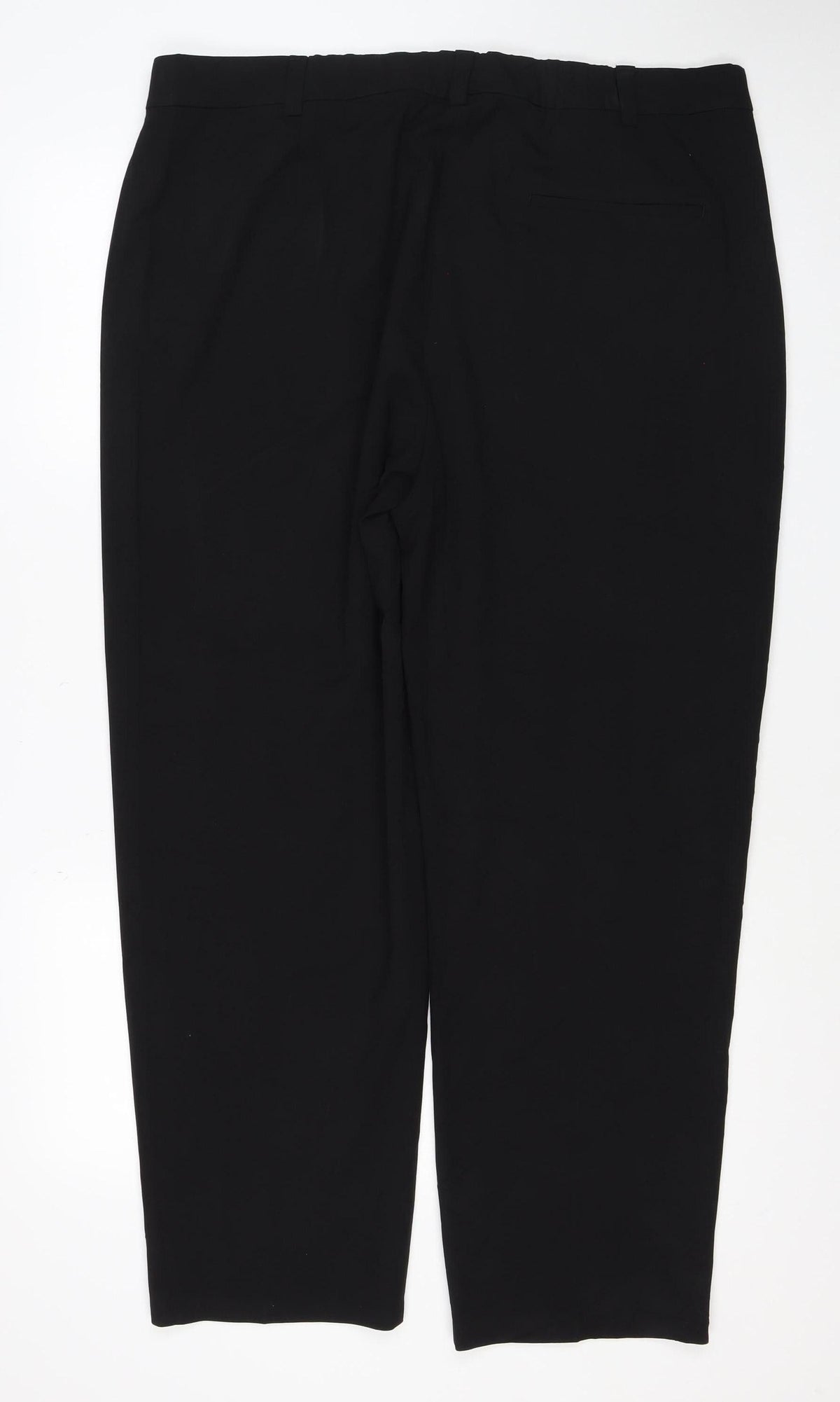 Marks & Spencer Women Black Size 20 Regular Tailored Straight Trousers