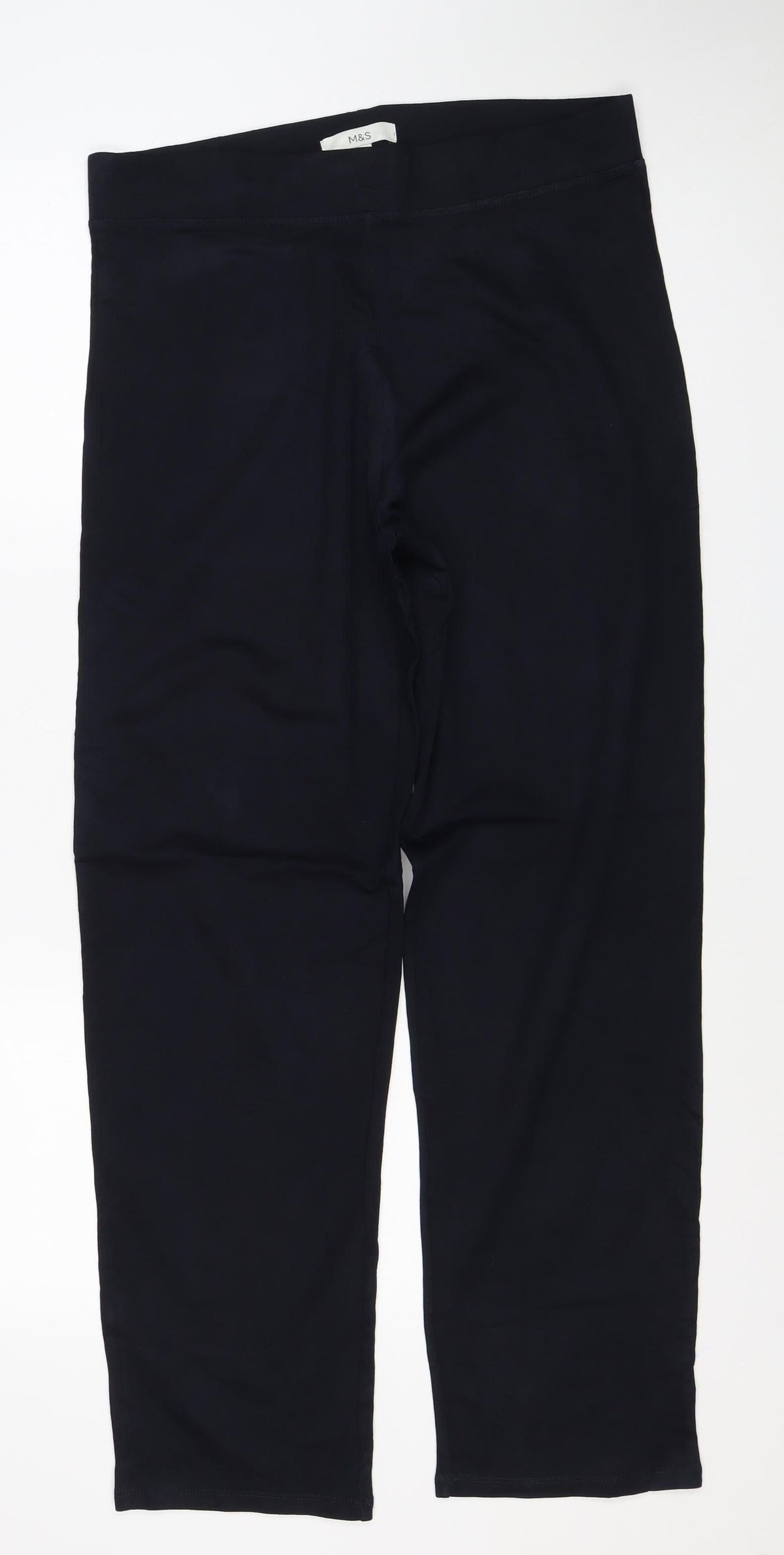 M&S Women’s Blue Size 14 Regular Stretch Cotton Jersey Leggings