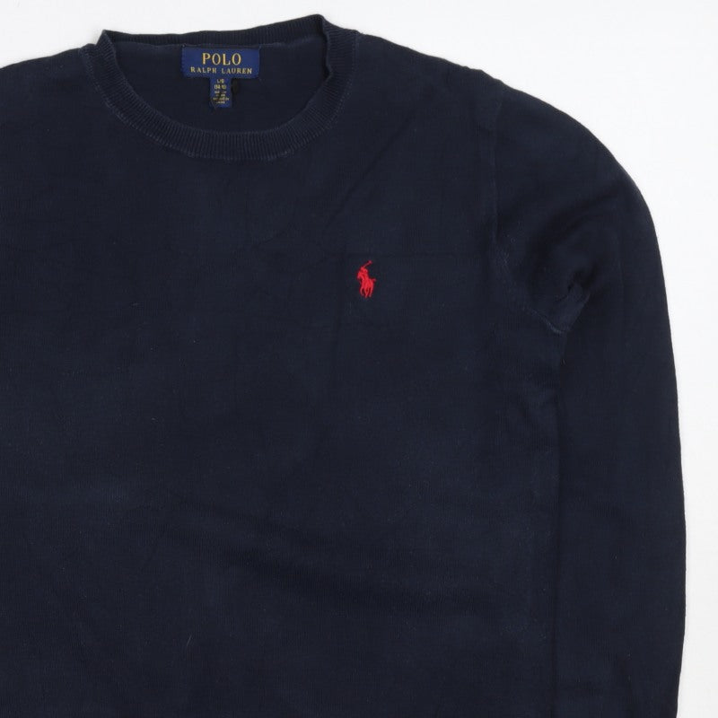 Polo Ralph Lauren Teens Blue Size 14 Cotton Logo Crew Neck Jumper