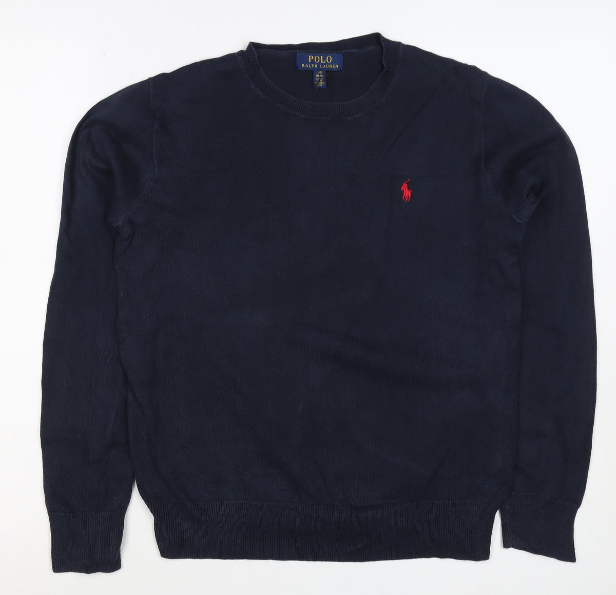 Polo Ralph Lauren Teens Blue Size 14 Cotton Logo Crew Neck Jumper