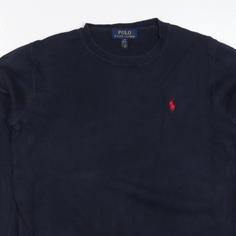 Polo Ralph Lauren Teens Blue Size 14 Cotton Logo Crew Neck Jumper
