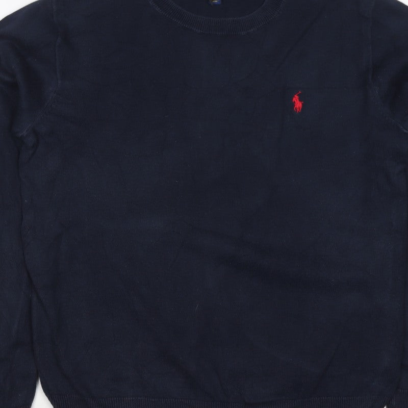 Polo Ralph Lauren Teens Blue Size 14 Cotton Logo Crew Neck Jumper