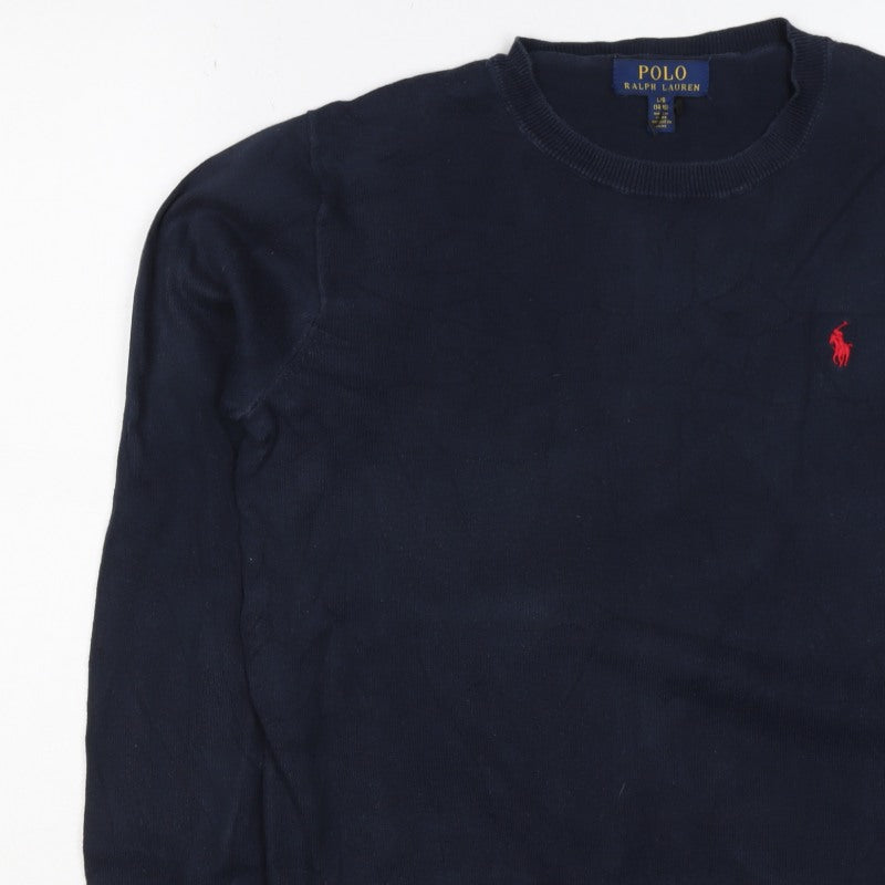 Polo Ralph Lauren Teens Blue Size 14 Cotton Logo Crew Neck Jumper