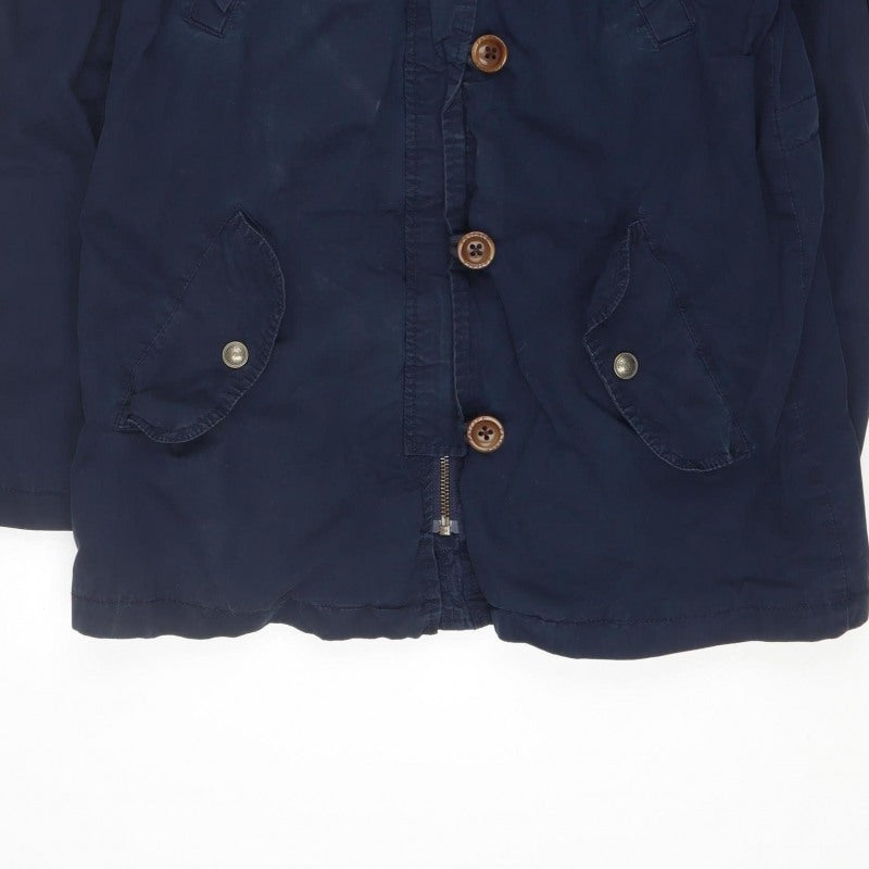 FatFace Teens Navy UK 8 Hooded Parka Coat Button Zip