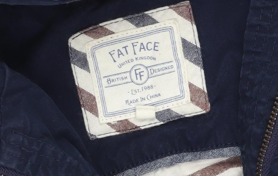 FatFace Teens Navy UK 8 Hooded Parka Coat Button Zip