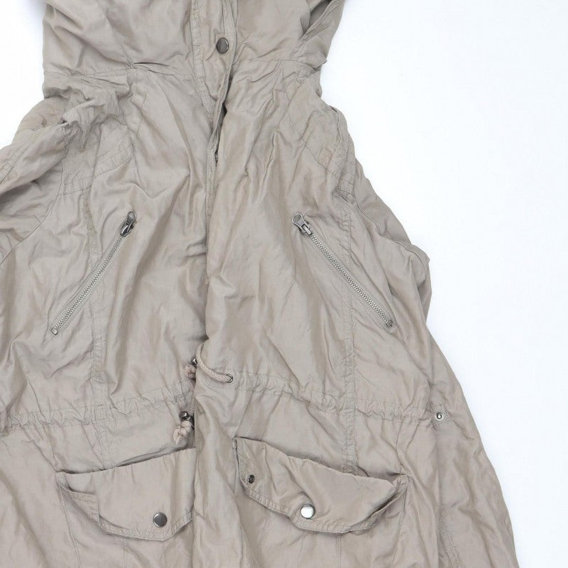 Be Beau Women’s Beige Size 10 Hooded Parka Jacket Lightweight
