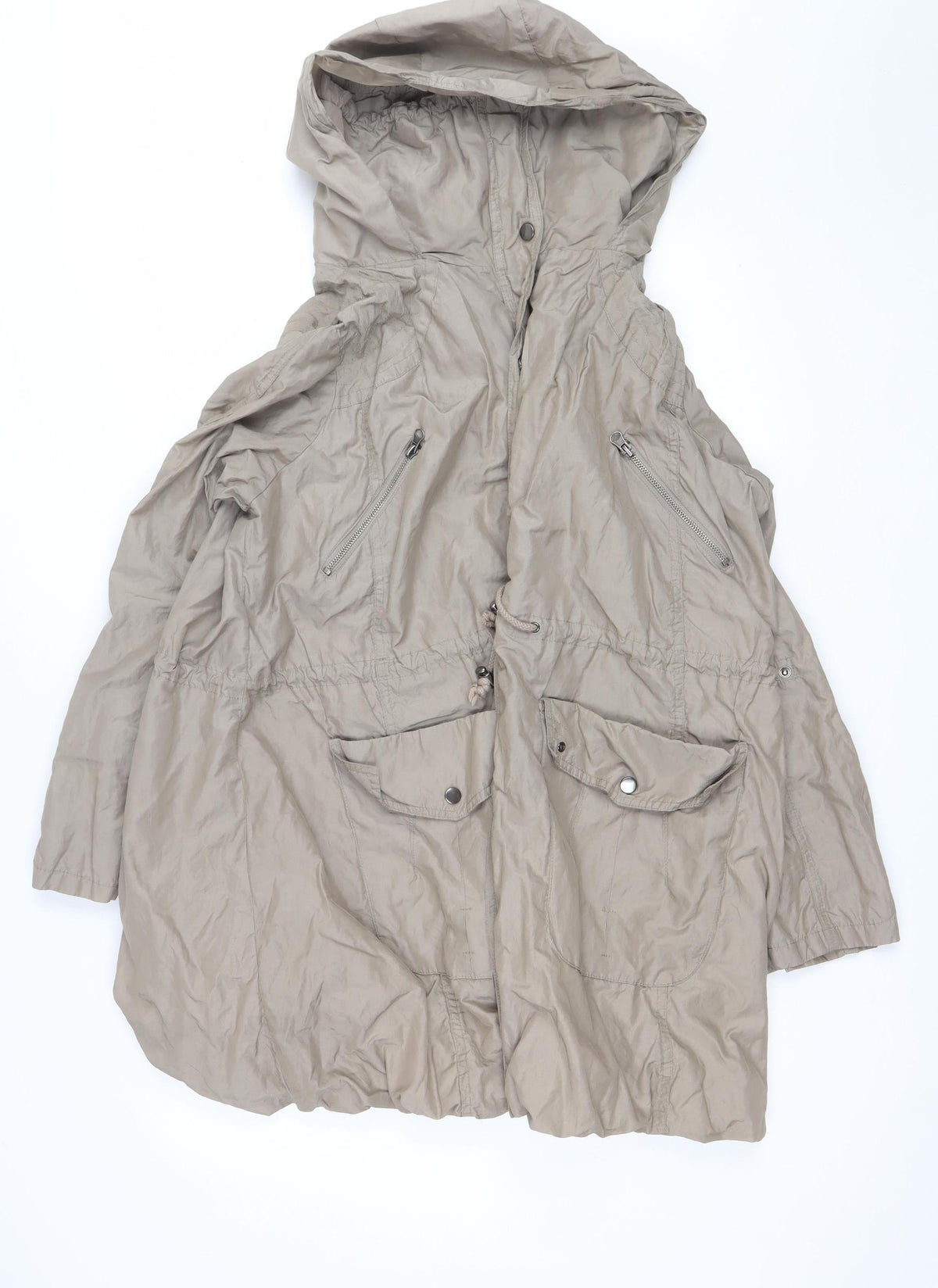 Be Beau Women’s Beige Size 10 Hooded Parka Jacket Lightweight