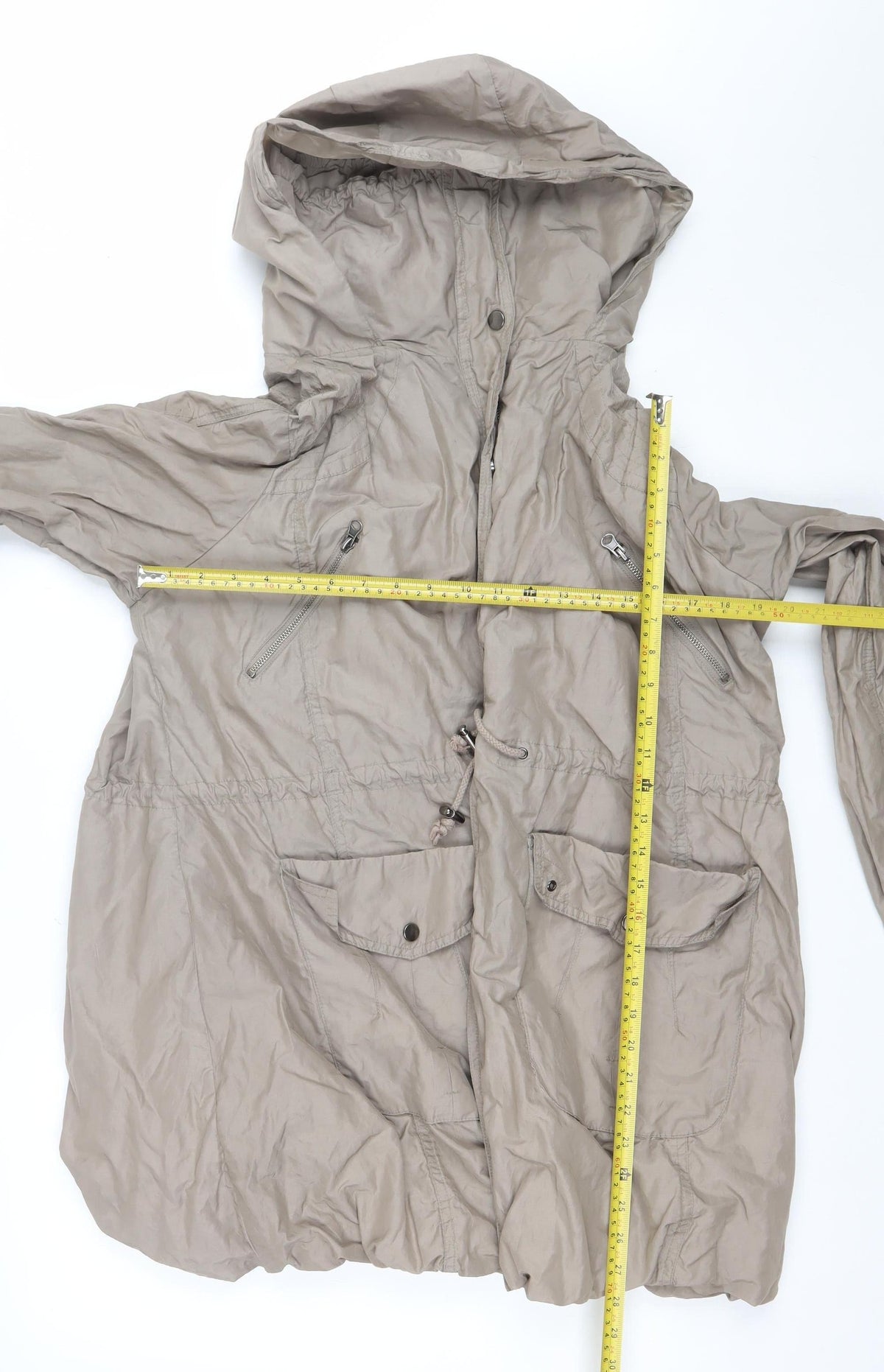 Be Beau Women’s Beige Size 10 Hooded Parka Jacket Lightweight