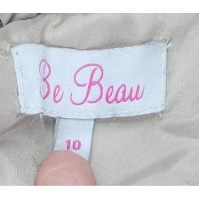 Be Beau Women’s Beige Size 10 Hooded Parka Jacket Lightweight
