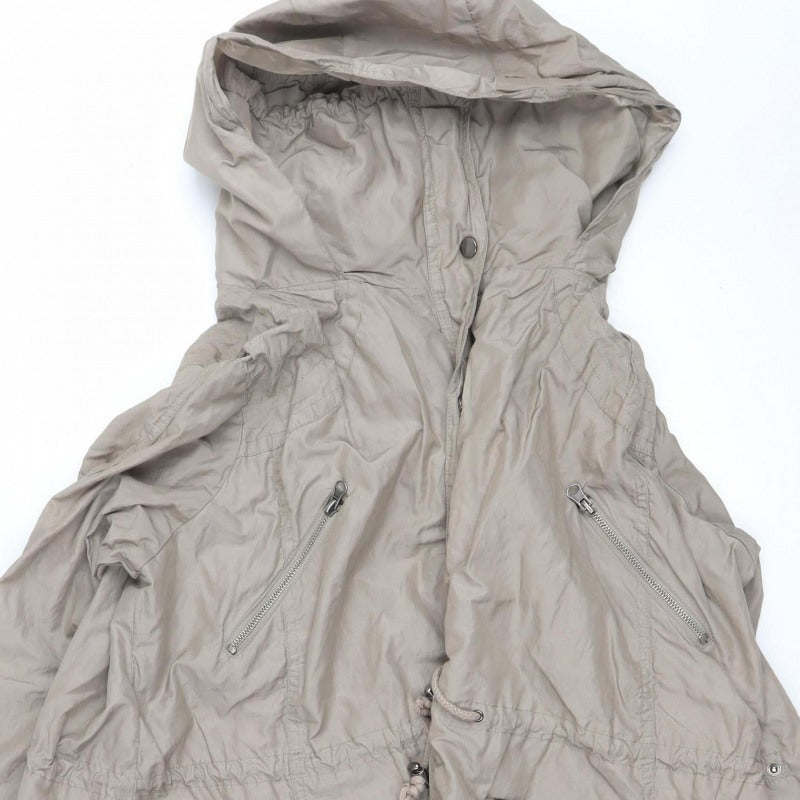 Be Beau Women’s Beige Size 10 Hooded Parka Jacket Lightweight