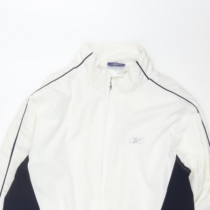 Reebok Women's White & Black UK 14 Track Jacket Full Zip